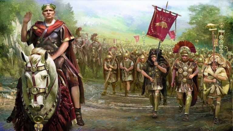 Caesars 10th Gemina Later Equestris Legion Marching with Caesar