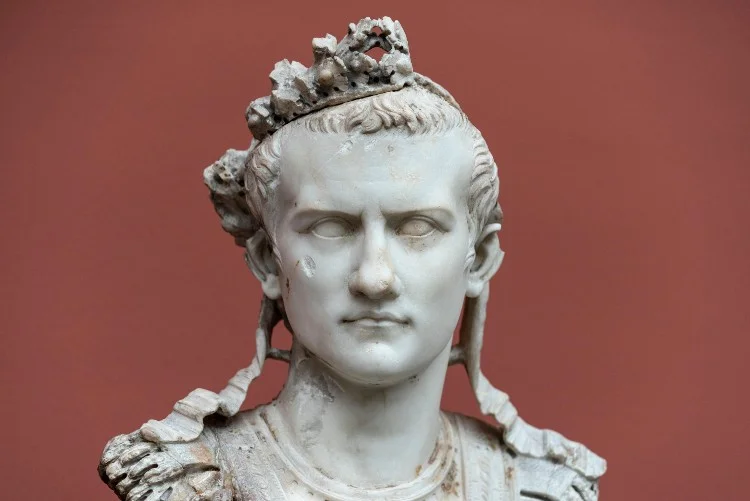 Marble statue of Emperor Caligula, depicting the infamous Roman ruler of the Julio-Claudian dynasty