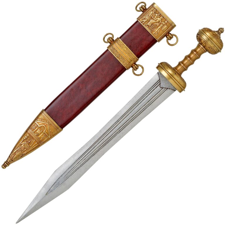 Roman gladius sword used by ancient Roman legionaries for close combat in battles and conquests, a key weapon of the Roman army