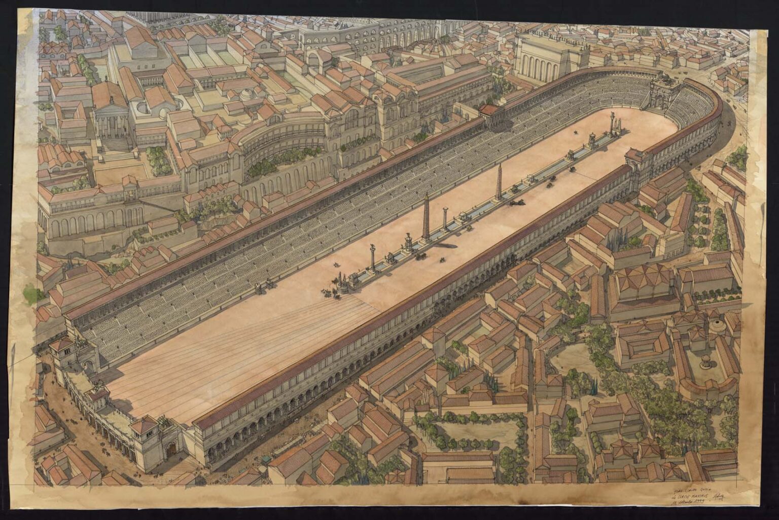 Circus Maximus in ancient Rome, the massive stadium used for chariot races and large public entertainment events