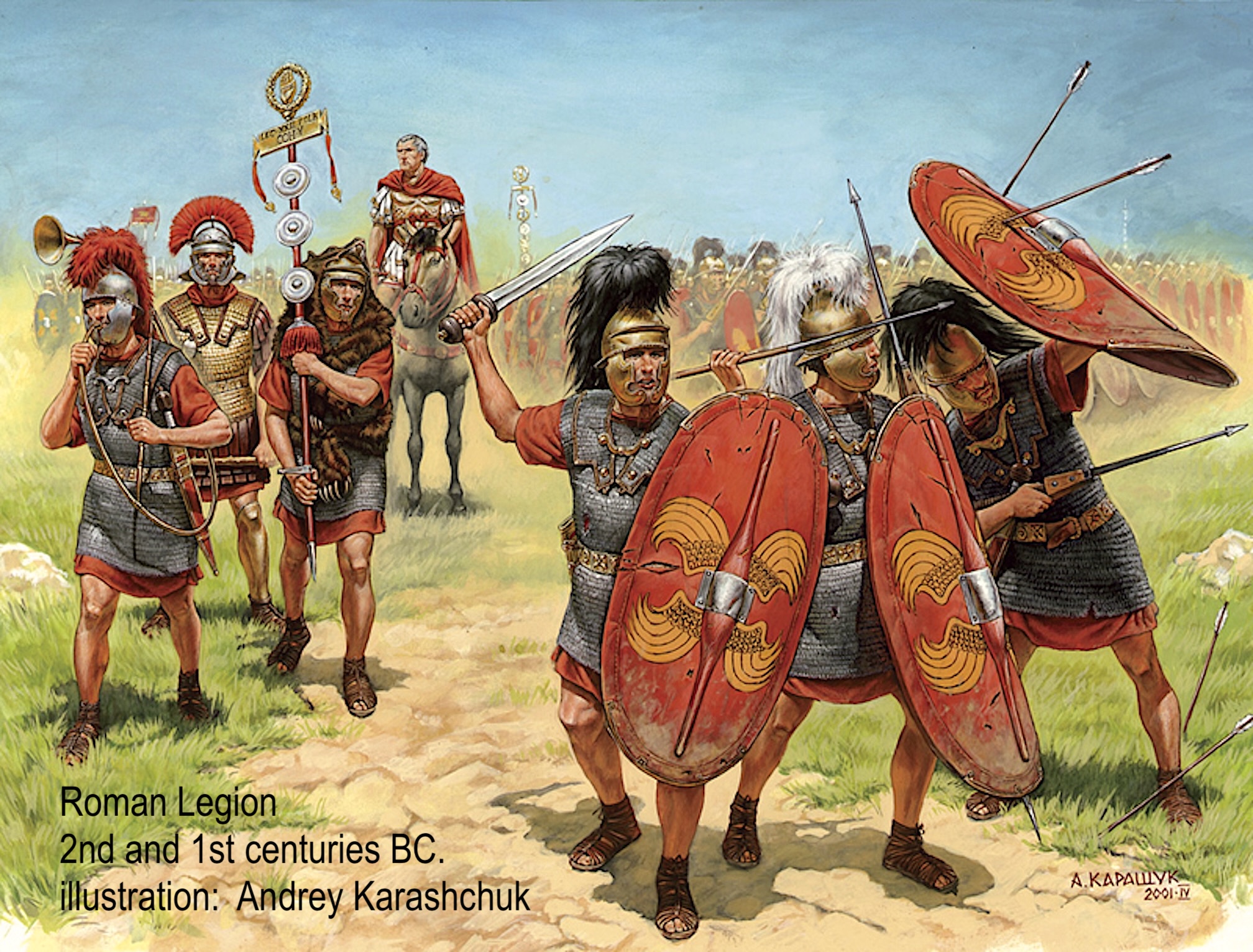 Roman soldiers skirmishing in Hispania during military campaigns against local tribes on the Iberian Peninsula