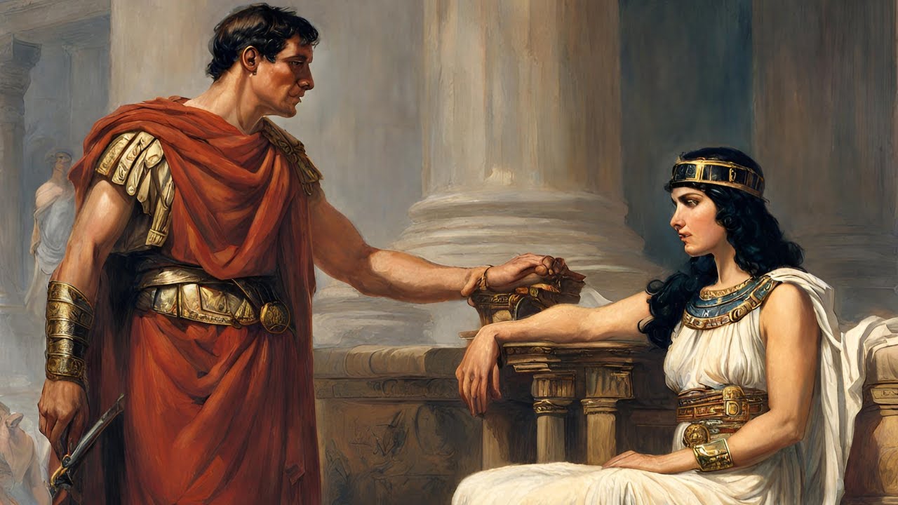 Mark Antony with Cleopatra during their powerful Roman Egyptian political alliance