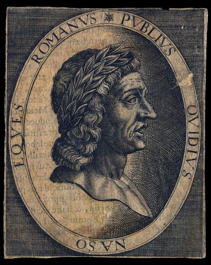 Portrait bust of Ovid, renowned Roman poet from the Augustan era