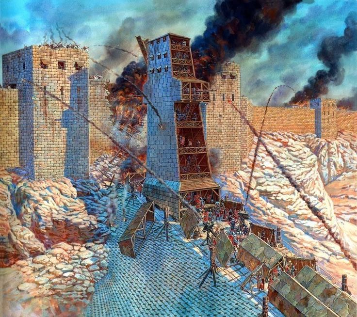 Roman soldiers assaulting Jerusalem’s fortified walls during the siege in 70 CE