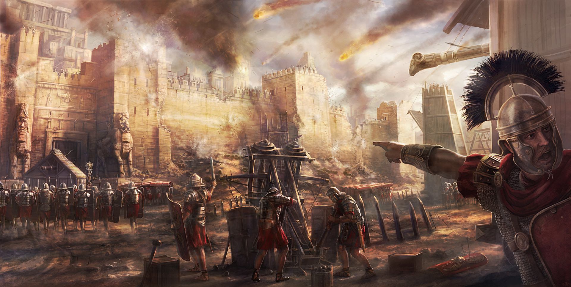 Roman soldiers assaulting Jerusalem during the final stages of the siege in 70 CE