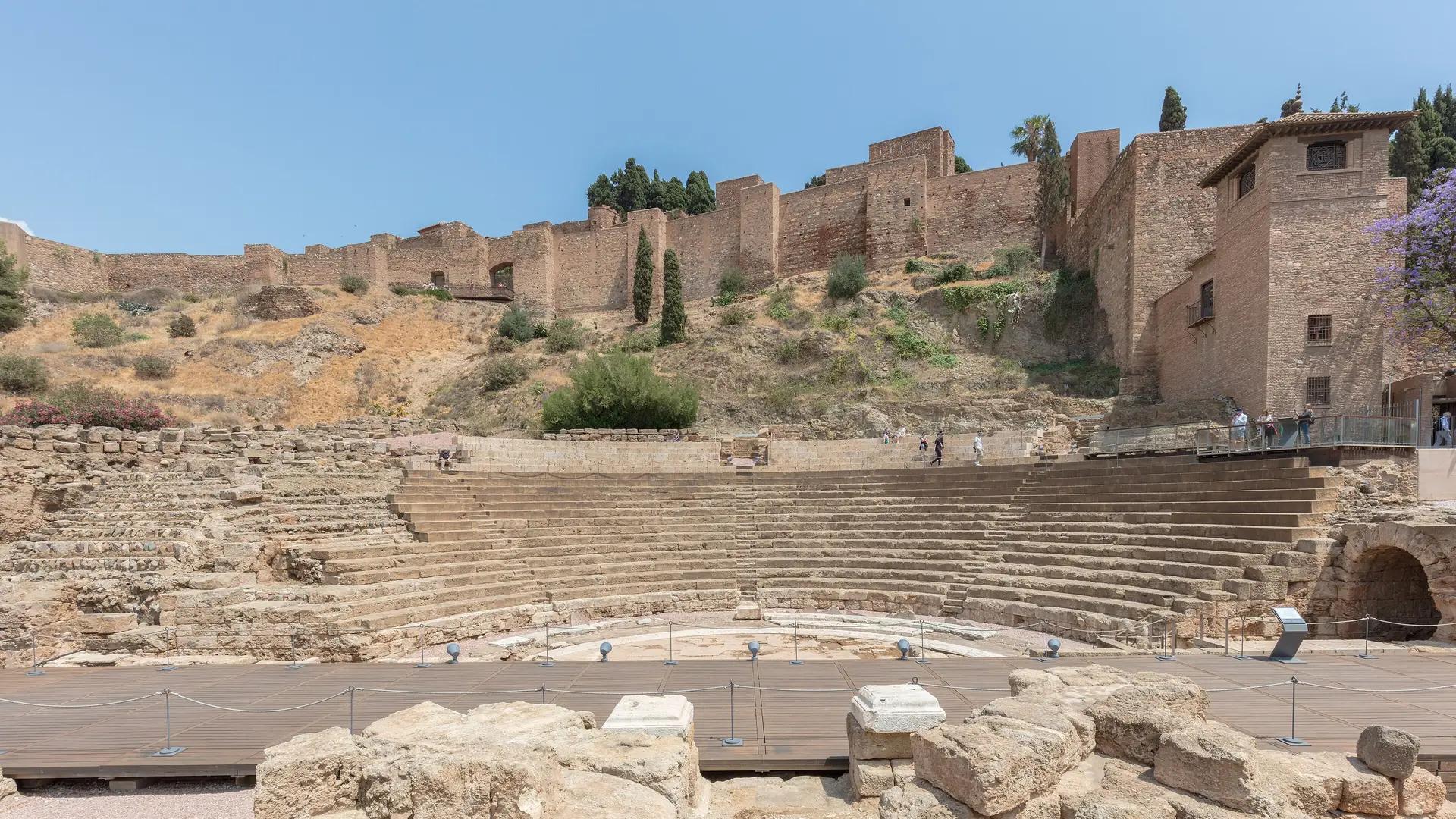 Ancient Roman Theatre of Málaga, Spain, showcasing preserved ruins from Roman Hispania