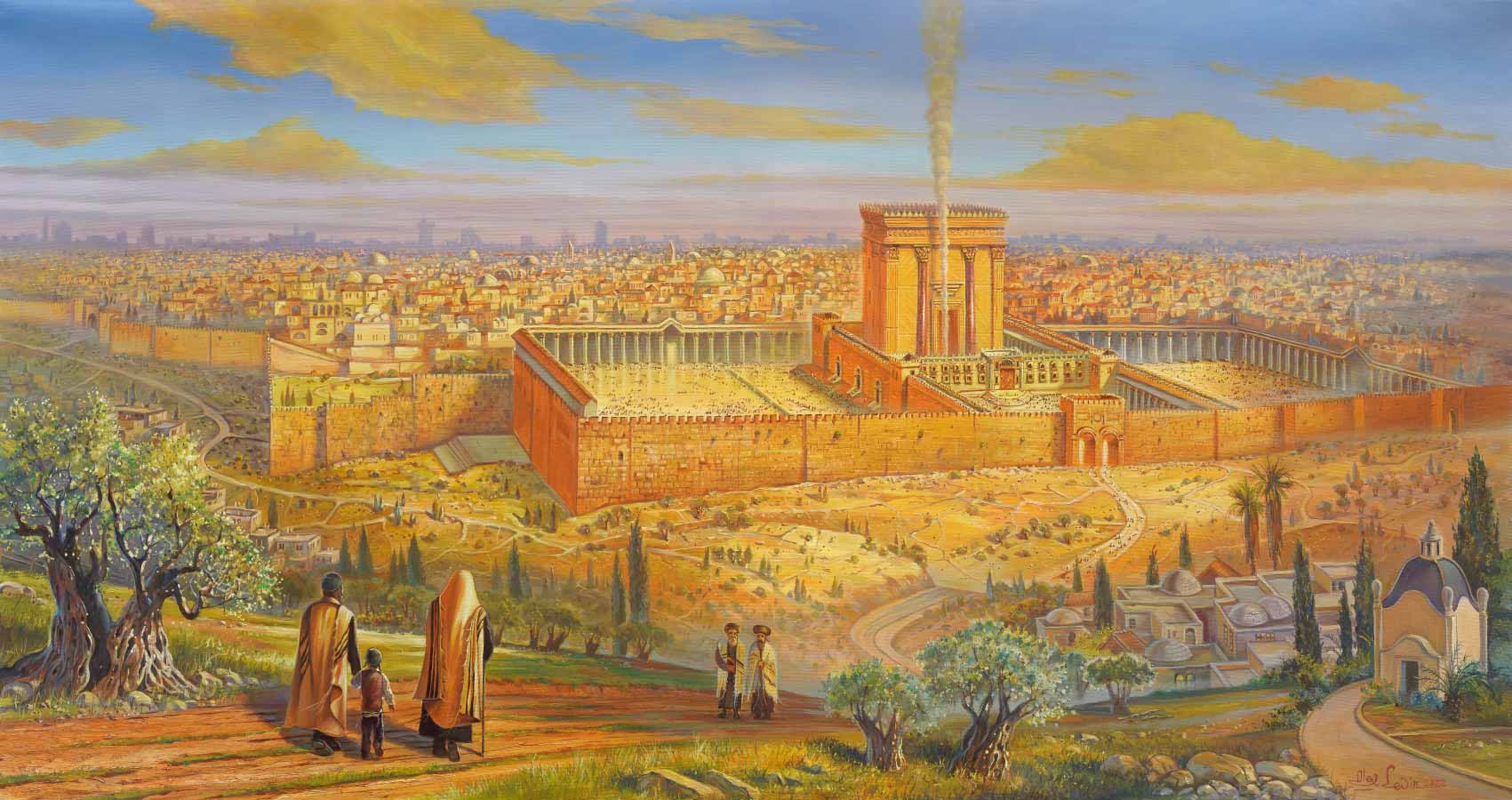 Jerusalem during the Roman siege, with soldiers surrounding the fortified ancient city