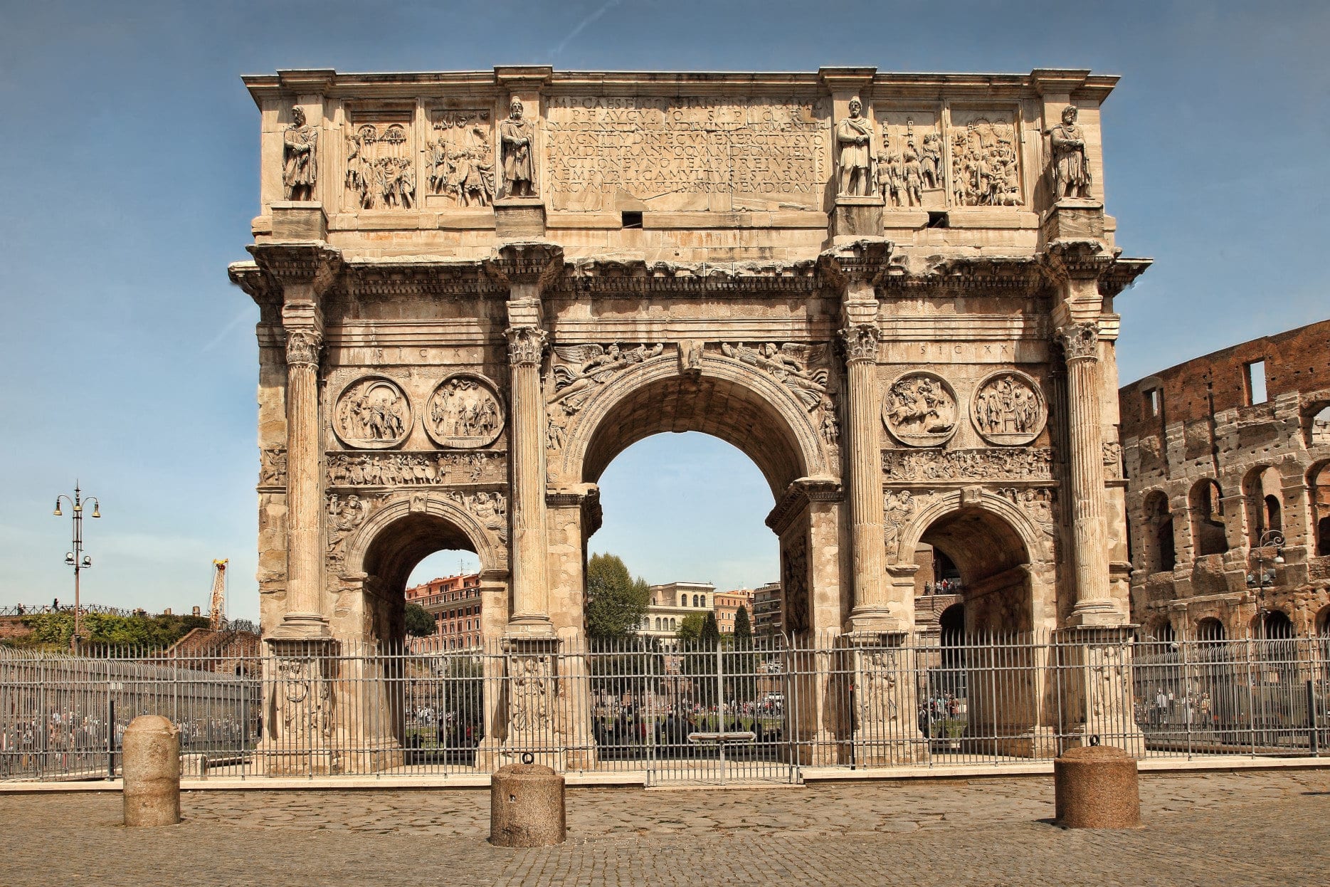Ancient Roman arch built from stone, showcasing Roman engineering and architecture